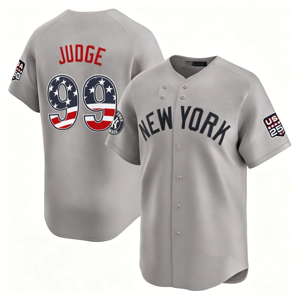 New York Yankees #99 Aaron Judge Gray FEDASGOGE USA 250 Fourth of July Limited Stitched Jersey