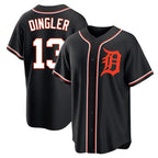 Detroit Tigers #13 Dillon Dingler Player Black FEDASGOGE Fashion Out Home Game Stitched Jerseys