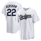 Los Angeles Dodgers #22 Clayton Kershaw Player Gold White FEDASGOGE 2026 Collection Stadium Game Stitched Jerseys