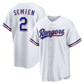Texas Rangers #2 Marcus Semien White FEDASGOGE Home Replica Player Jersey