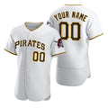 Custom Pittsburgh Pirates White FEDASGOGE 2020 Stitched Flex Base Jersey