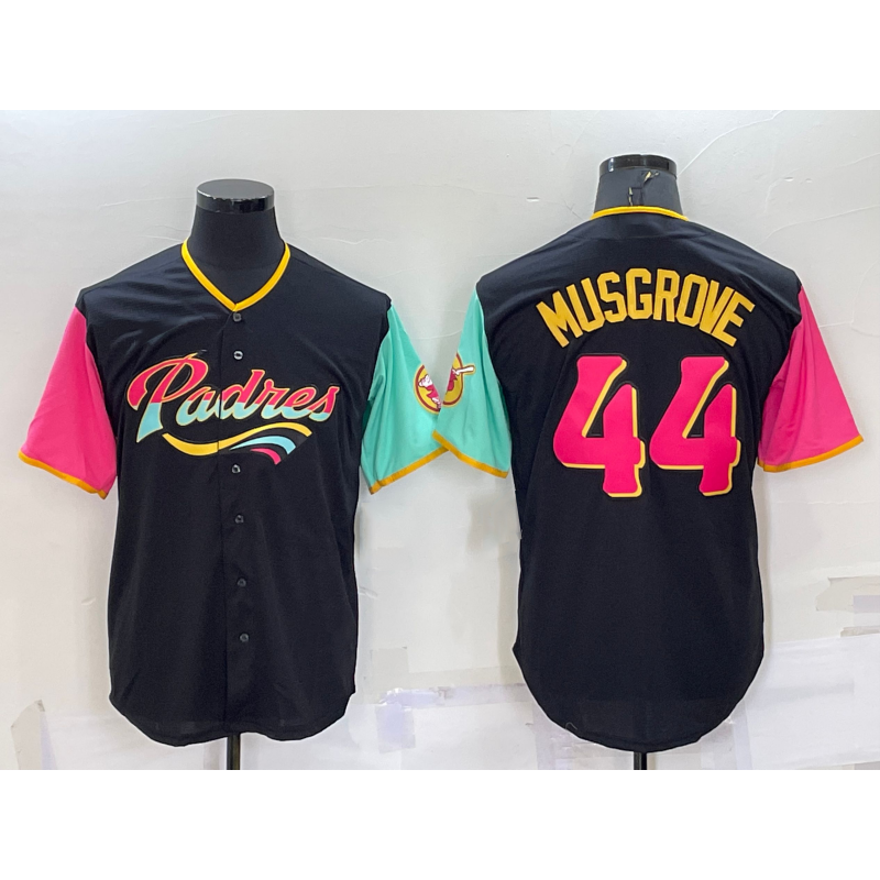 San Diego Padres #44 Joe Musgrove Black FEDASGOGE 2022 City Connect Cool Base Stitched Jersey