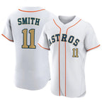 Houston Astros #11 Cam Smith Player Gold FEDASGOGE Collection Limited Elite Home Stitched Jerseys