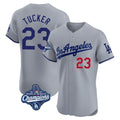 Los Angeles Dodgers #23 Kyle Tucker Player Gray FEDASGOGE World Series Meet Limited Elite Home Stitched Jerseys