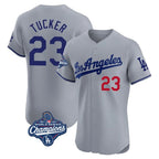 Los Angeles Dodgers #23 Kyle Tucker Player Gray FEDASGOGE World Series Meet Limited Elite Home Stitched Jerseys