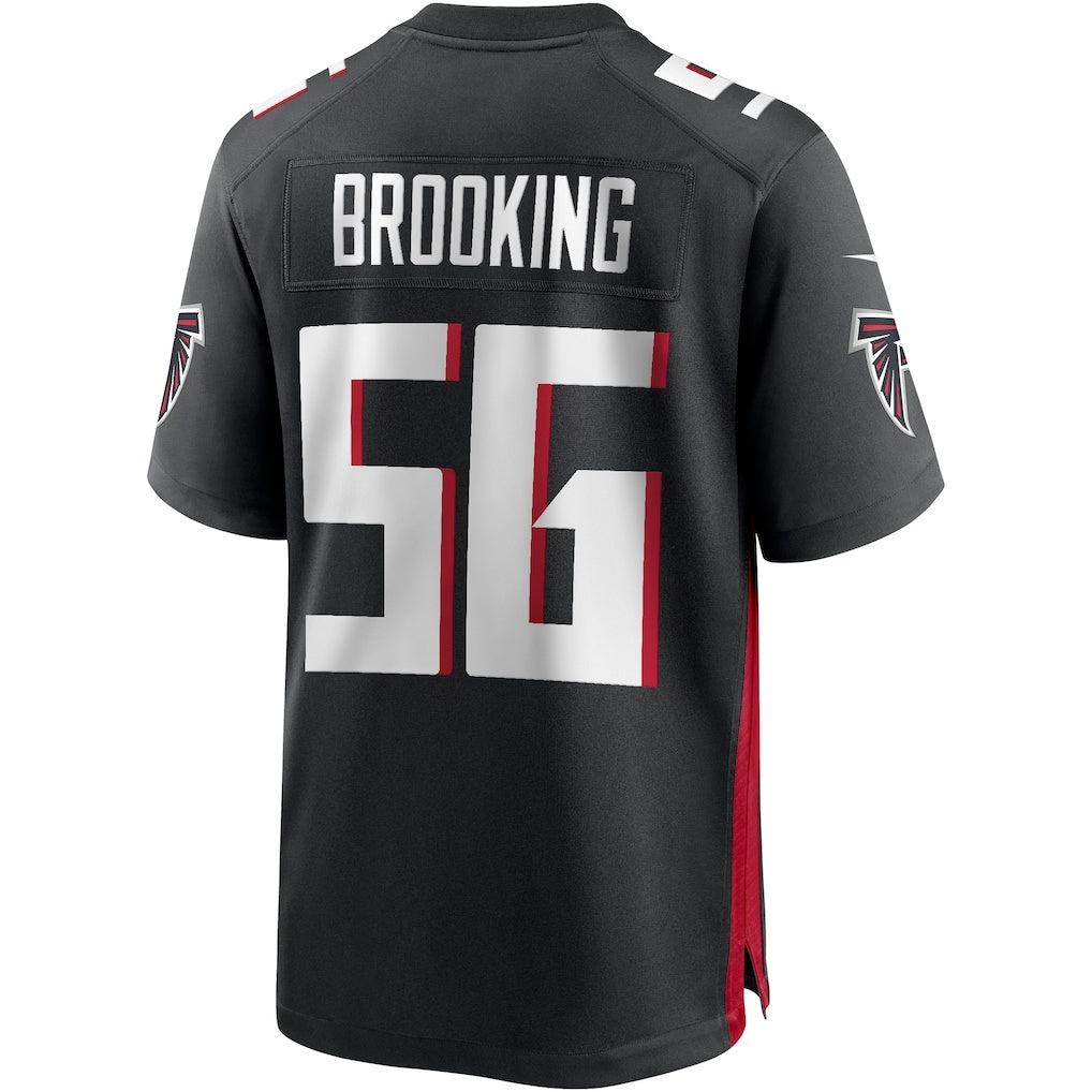 A.Falcons #56 Keith Brooking Black FEDASGOGE Game Retired Player Jersey