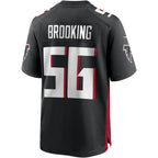 A.Falcons #56 Keith Brooking Black FEDASGOGE Game Retired Player Jersey